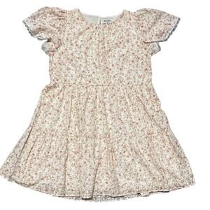 Aura Tiered Babydoll Dress Small Eyelet Floral Ditsy Print Prairie Bohemian Boho